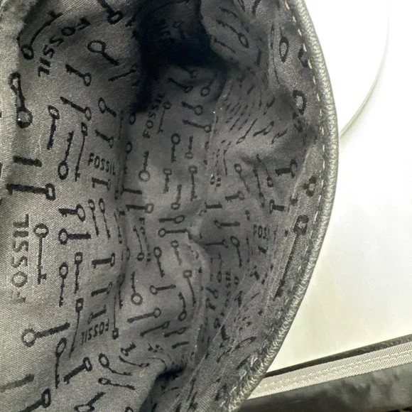 Fossil Vintage Black Leather Backpack with Brown Accents - Picture 9 of 14